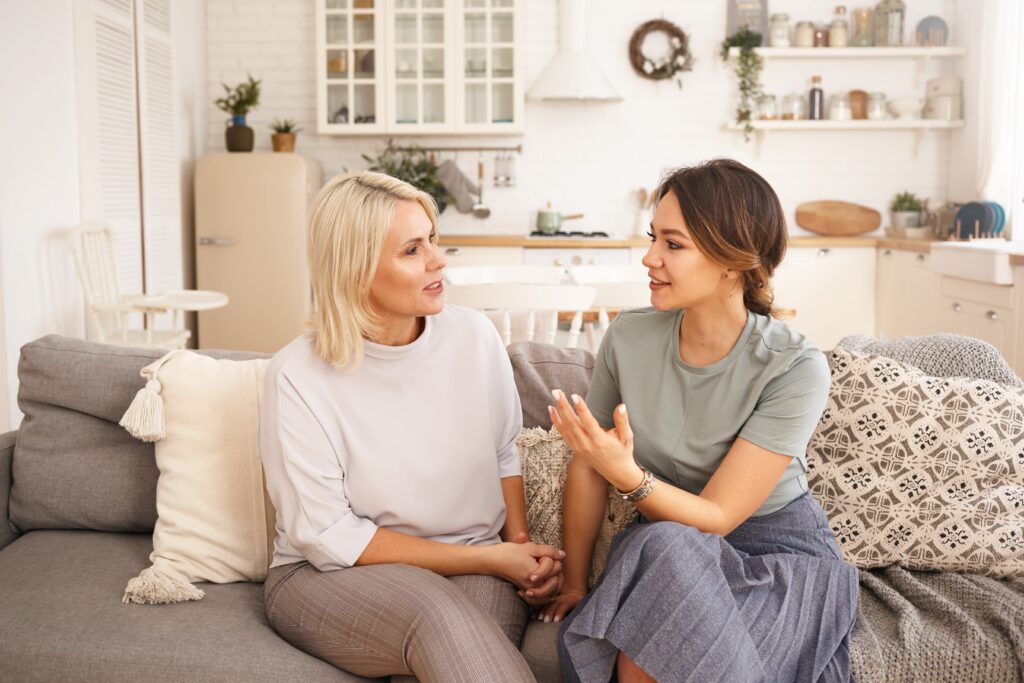 family conversation about senior living