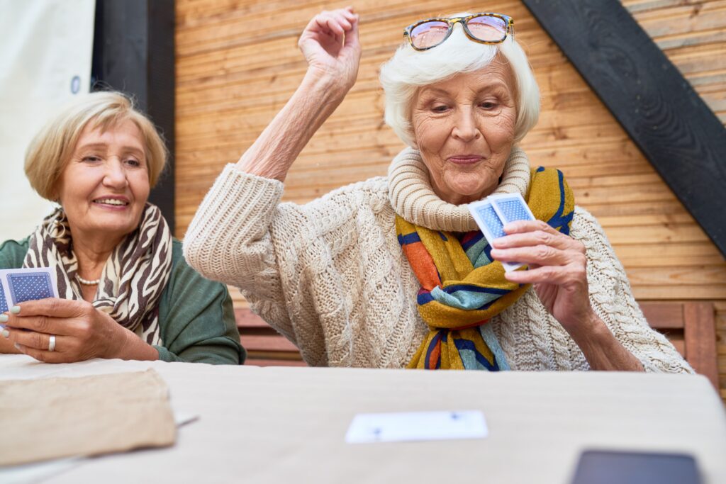 Seniors enjoying a card game